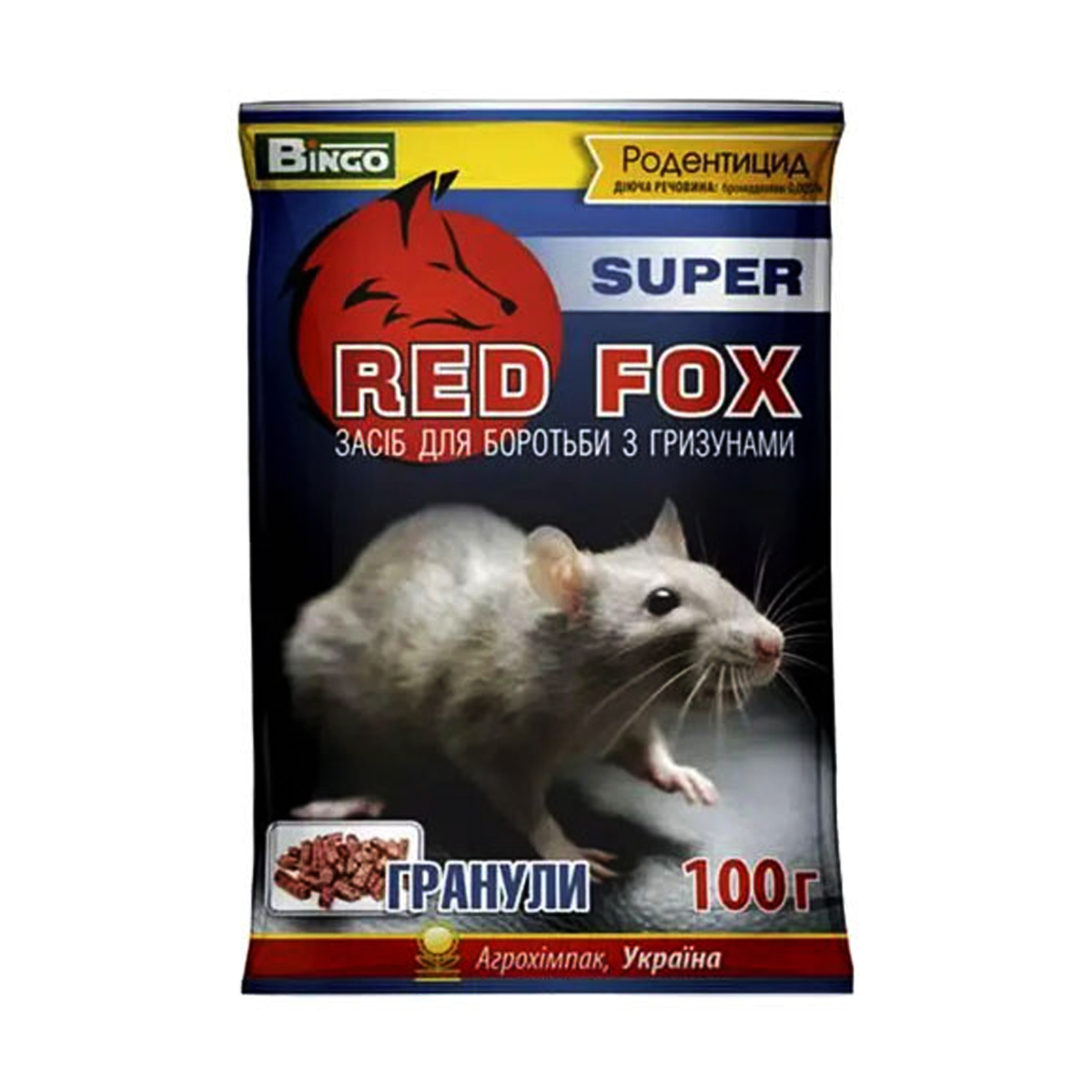 Купити родентицид Red fox гранули 100 г у м Рівне: ціни від Агропідтримка